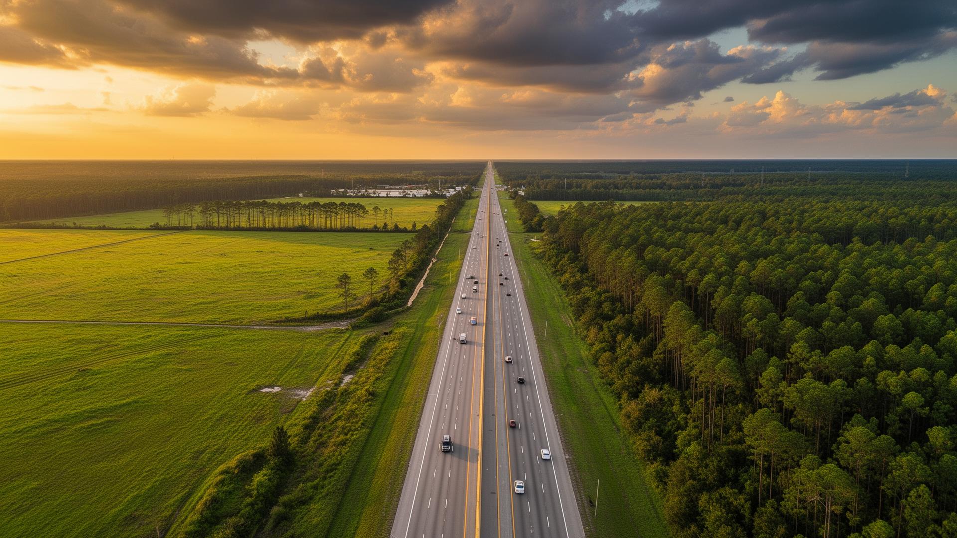 Aerial view of land along the I-75 corridor in Florida